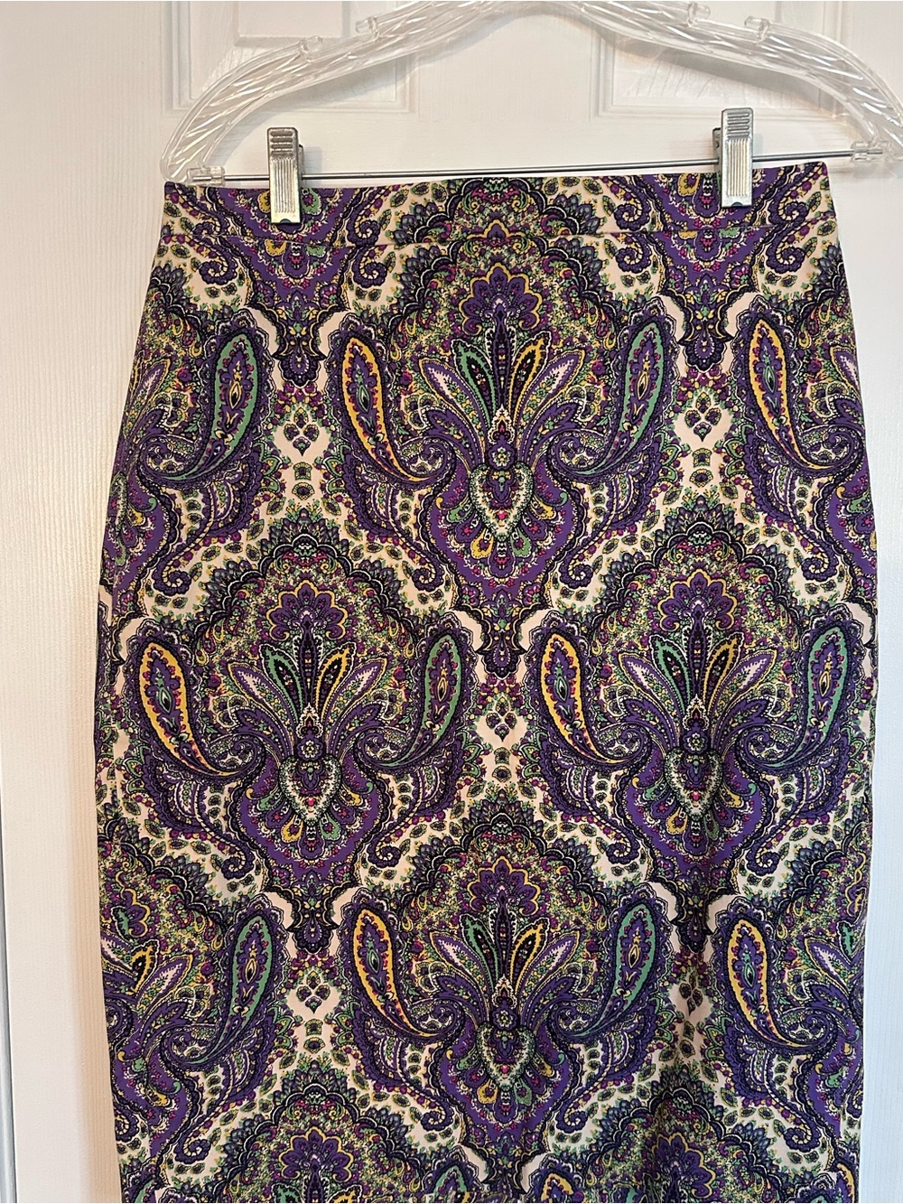 J Crew Purple Paisley Pencil Skirt - Women's Stylish Printed Skirt